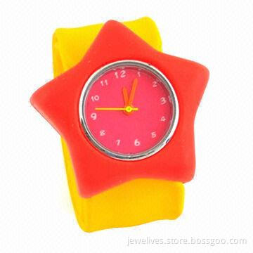 Silicone Slap Wristwatch for Women, Various Designs Available, High-quality